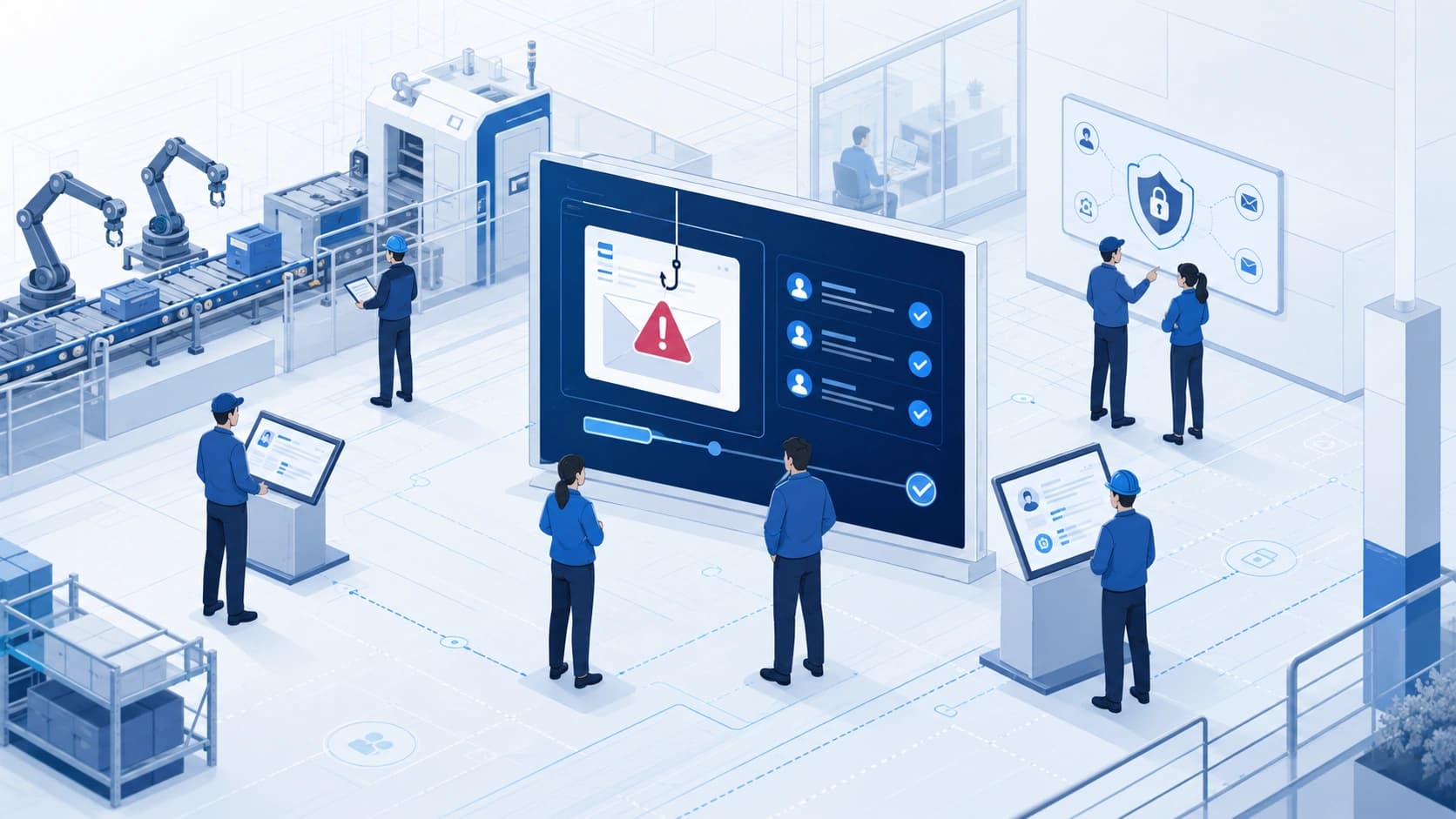 Employee security awareness training scenario for a manufacturing company