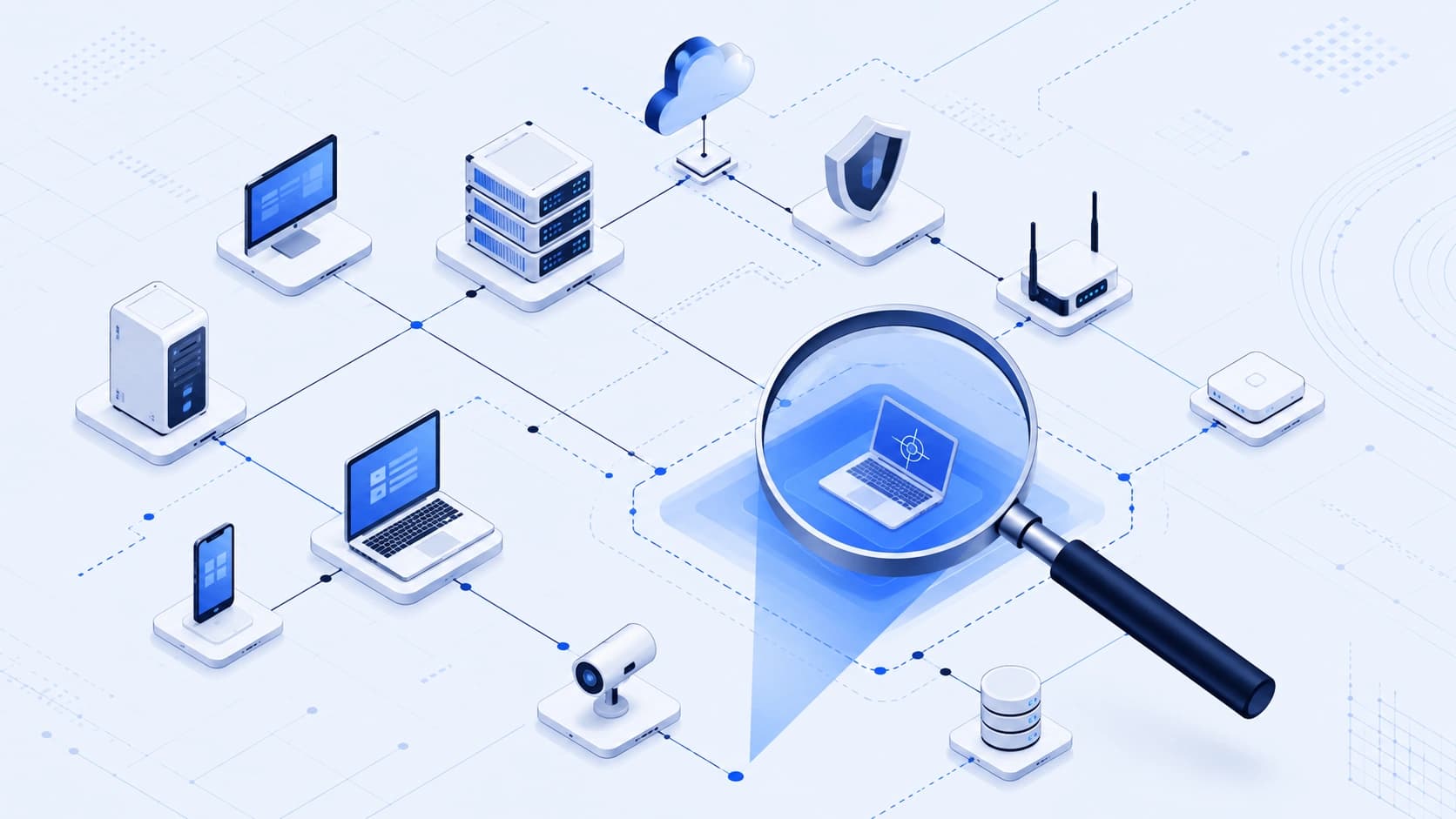 Visual representing penetration testing, attack surface mapping, and security evidence